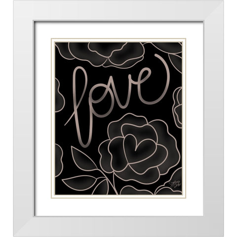 Love White Modern Wood Framed Art Print with Double Matting by Dicks, Stephanie