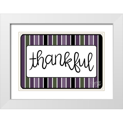 Thankful White Modern Wood Framed Art Print with Double Matting by Dicks, Stephanie
