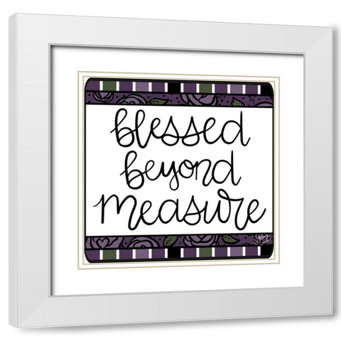 Blessed White Modern Wood Framed Art Print with Double Matting by Dicks, Stephanie