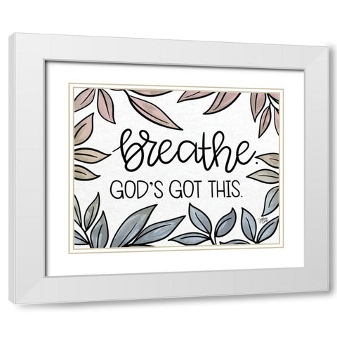 Breathe White Modern Wood Framed Art Print with Double Matting by Dicks, Stephanie