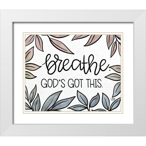 Breathe White Modern Wood Framed Art Print with Double Matting by Dicks, Stephanie