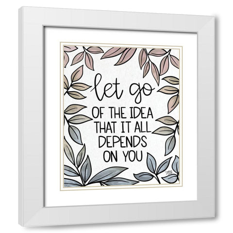Let Go White Modern Wood Framed Art Print with Double Matting by Dicks, Stephanie