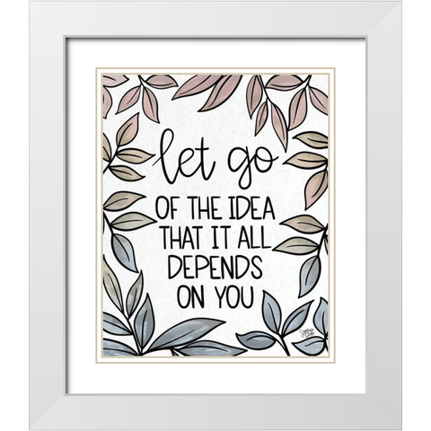 Let Go White Modern Wood Framed Art Print with Double Matting by Dicks, Stephanie