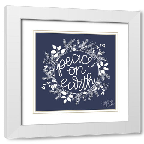 Peace on Earth White Modern Wood Framed Art Print with Double Matting by Dicks, Stephanie
