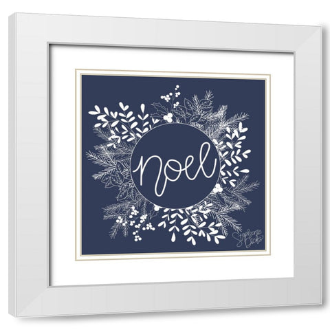 Noel White Modern Wood Framed Art Print with Double Matting by Dicks, Stephanie