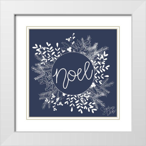 Noel White Modern Wood Framed Art Print with Double Matting by Dicks, Stephanie