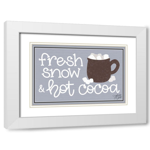 Fresh Snow and Hot Cocoa White Modern Wood Framed Art Print with Double Matting by Dicks, Stephanie