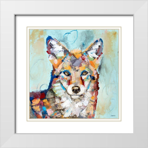 Coyote White Modern Wood Framed Art Print with Double Matting by Seeley, Jenn