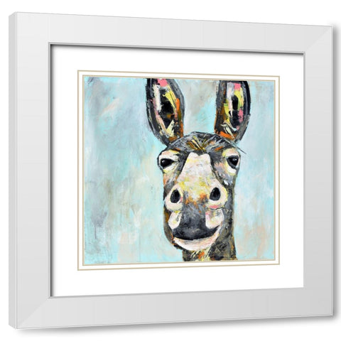 Donkey White Modern Wood Framed Art Print with Double Matting by Seeley, Jenn