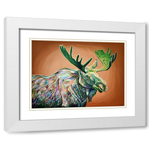 Moose No. 2 White Modern Wood Framed Art Print with Double Matting by Seeley, Jenn