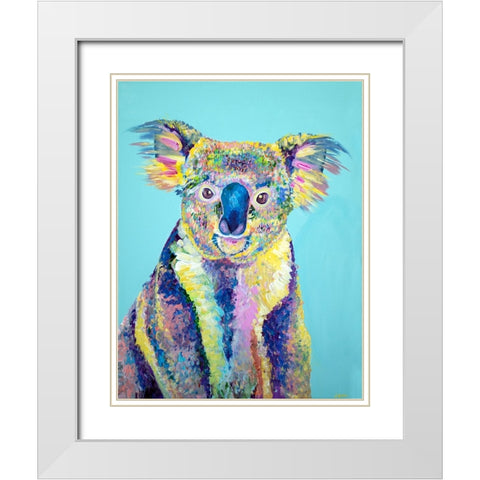 Koala White Modern Wood Framed Art Print with Double Matting by Seeley, Jenn
