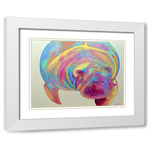 Hue Manatee White Modern Wood Framed Art Print with Double Matting by Seeley, Jenn