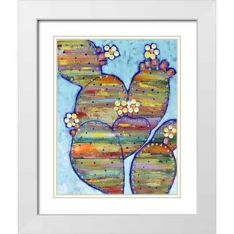 Prickly Pear White Modern Wood Framed Art Print with Double Matting by Seeley, Jenn