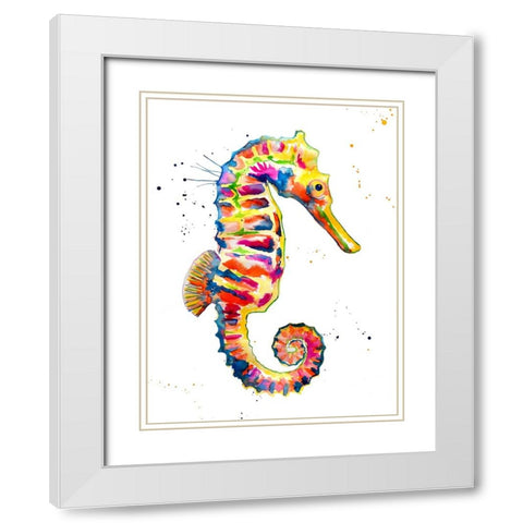 Sea Horse White Modern Wood Framed Art Print with Double Matting by Seeley, Jenn
