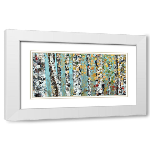 Blue Sky Aspens White Modern Wood Framed Art Print with Double Matting by Seeley, Jenn