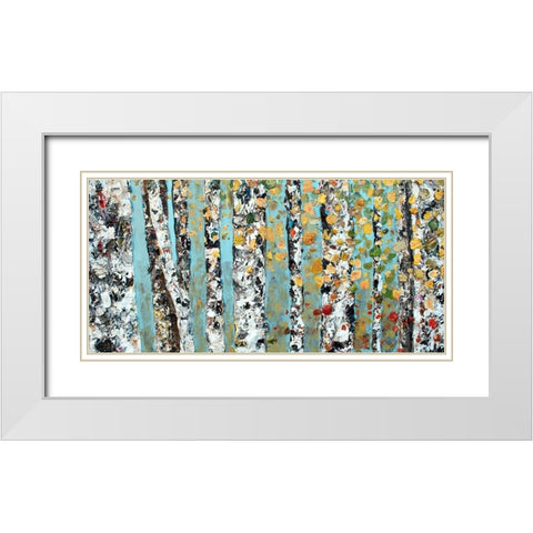 Blue Sky Aspens White Modern Wood Framed Art Print with Double Matting by Seeley, Jenn