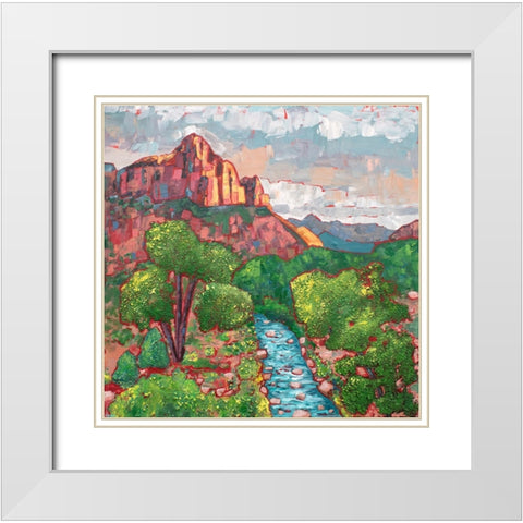 The Watchman Trail White Modern Wood Framed Art Print with Double Matting by Seeley, Jenn