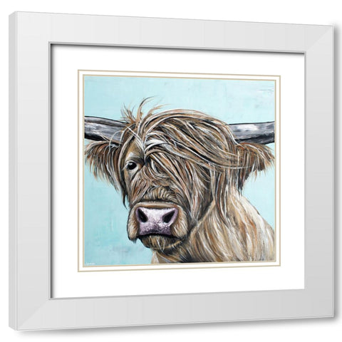Windblown Highland White Modern Wood Framed Art Print with Double Matting by Seeley, Jenn