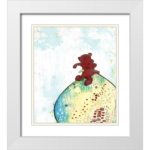Rooster II White Modern Wood Framed Art Print with Double Matting by Ogren, Sarah