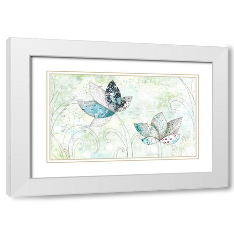 Lotus Flowers White Modern Wood Framed Art Print with Double Matting by Ogren, Sarah