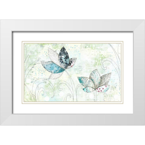 Lotus Flowers White Modern Wood Framed Art Print with Double Matting by Ogren, Sarah