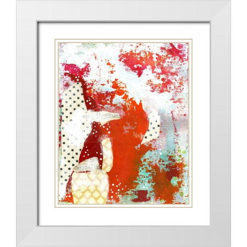 Orange Abstract White Modern Wood Framed Art Print with Double Matting by Ogren, Sarah