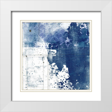 Navy Abstract I White Modern Wood Framed Art Print with Double Matting by Ogren, Sarah