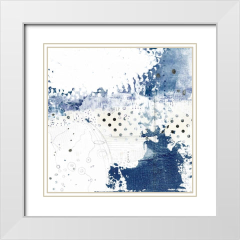 Navy Abstract III White Modern Wood Framed Art Print with Double Matting by Ogren, Sarah