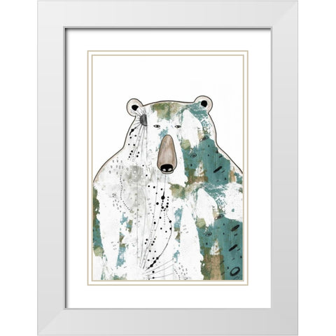 Brown Bear White Modern Wood Framed Art Print with Double Matting by Ogren, Sarah