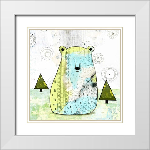 Bear I White Modern Wood Framed Art Print with Double Matting by Ogren, Sarah
