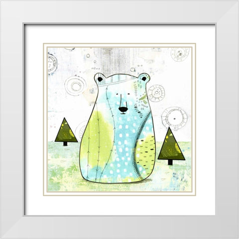 Bear II White Modern Wood Framed Art Print with Double Matting by Ogren, Sarah