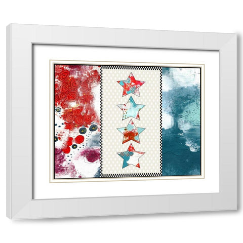 Red White and Blue White Modern Wood Framed Art Print with Double Matting by Ogren, Sarah