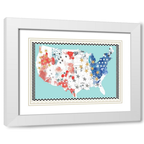 USA White Modern Wood Framed Art Print with Double Matting by Ogren, Sarah