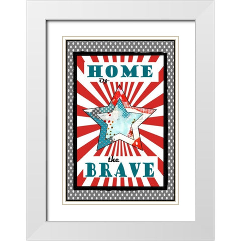 Home of the Brave White Modern Wood Framed Art Print with Double Matting by Ogren, Sarah