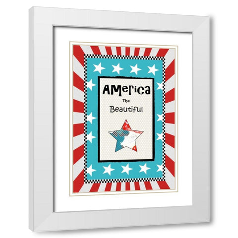 America the Beautiful White Modern Wood Framed Art Print with Double Matting by Ogren, Sarah