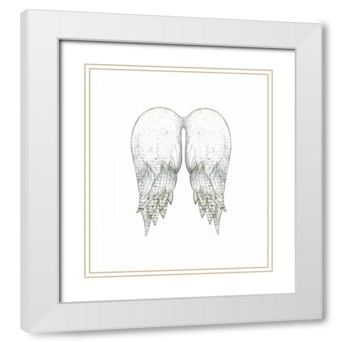 White Angel Wings White Modern Wood Framed Art Print with Double Matting by Ogren, Sarah