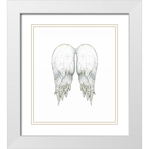 White Angel Wings White Modern Wood Framed Art Print with Double Matting by Ogren, Sarah