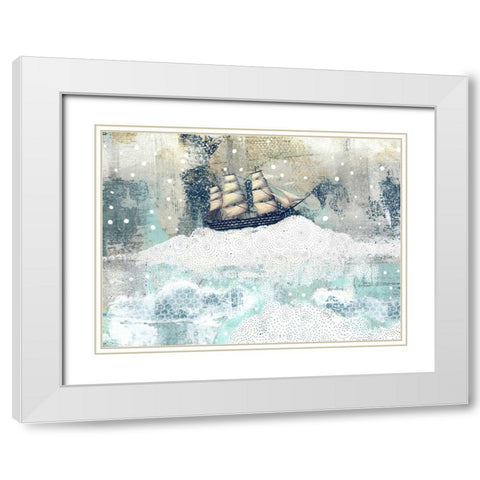 Ship White Modern Wood Framed Art Print with Double Matting by Ogren, Sarah