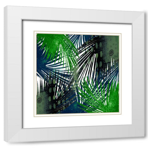 Palm Leaves White Modern Wood Framed Art Print with Double Matting by Ogren, Sarah