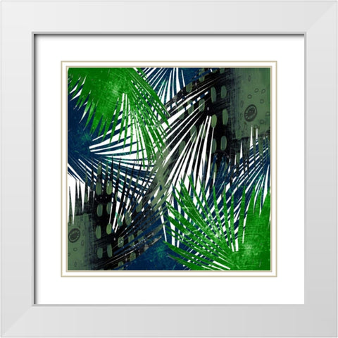 Palm Leaves White Modern Wood Framed Art Print with Double Matting by Ogren, Sarah