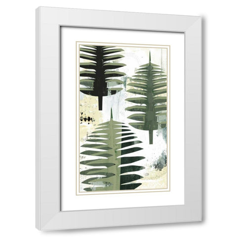 Palms II White Modern Wood Framed Art Print with Double Matting by Ogren, Sarah