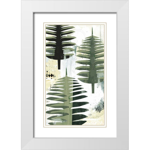 Palms II White Modern Wood Framed Art Print with Double Matting by Ogren, Sarah