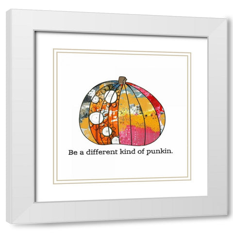 Pumpkin White Modern Wood Framed Art Print with Double Matting by Ogren, Sarah