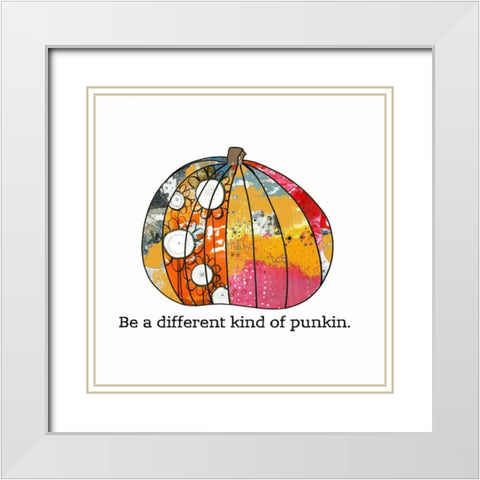 Pumpkin White Modern Wood Framed Art Print with Double Matting by Ogren, Sarah