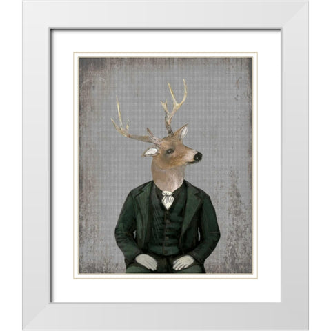 Mr. White Tall White Modern Wood Framed Art Print with Double Matting by Ogren, Sarah