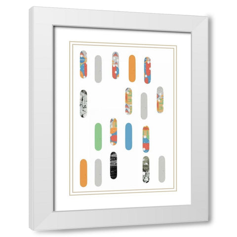 Skateboards White Modern Wood Framed Art Print with Double Matting by Ogren, Sarah