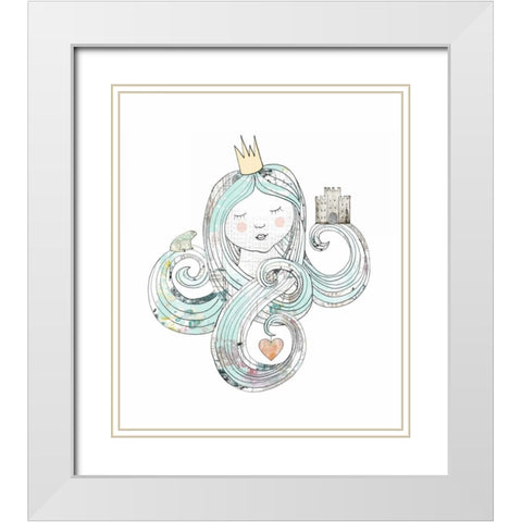 Princess White Modern Wood Framed Art Print with Double Matting by Ogren, Sarah
