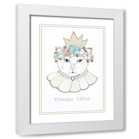 Princess Calico White Modern Wood Framed Art Print with Double Matting by Ogren, Sarah