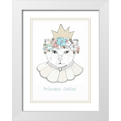 Princess Calico White Modern Wood Framed Art Print with Double Matting by Ogren, Sarah