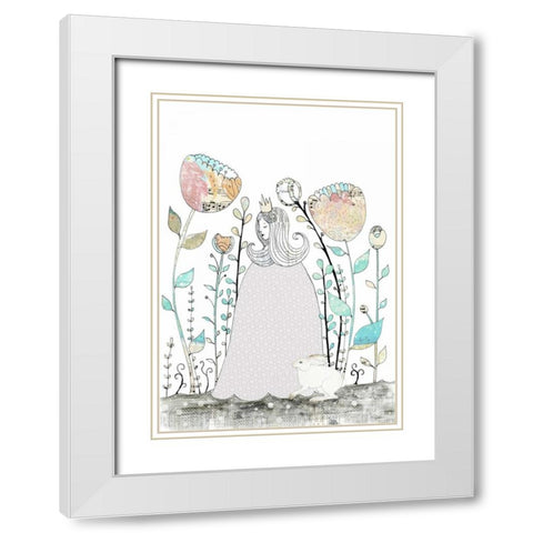 Princess and the Rabbit White Modern Wood Framed Art Print with Double Matting by Ogren, Sarah